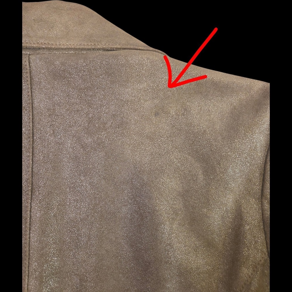 SORBE Sz Medium Suede Leather‎ Jacket Brown Metallic - Picture 9 of 10